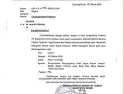 Pengangkatan Wakil Bupati Bekasi Masuk Agenda Paripurna 16 Oktober